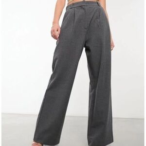 NWT Abercrombie Tailored Brushed Suiting Wide Leg Pant